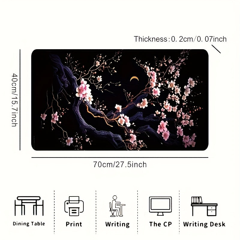Extra Large Cherry Blossom Design Gaming Mouse Pad - High-Definition Printing, Non-Slip Premium Base, Precision Stitched Edges, Rectangular Desk Mat for Office, Study, Home Decor, Mouse Pads for Desk