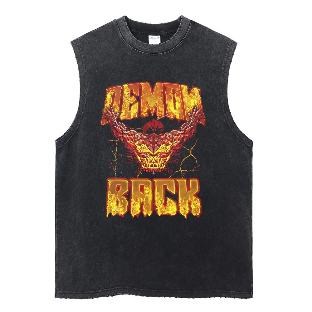 Yujiro Hanma "Demon Back" Vintage Tank Top Tank Tops