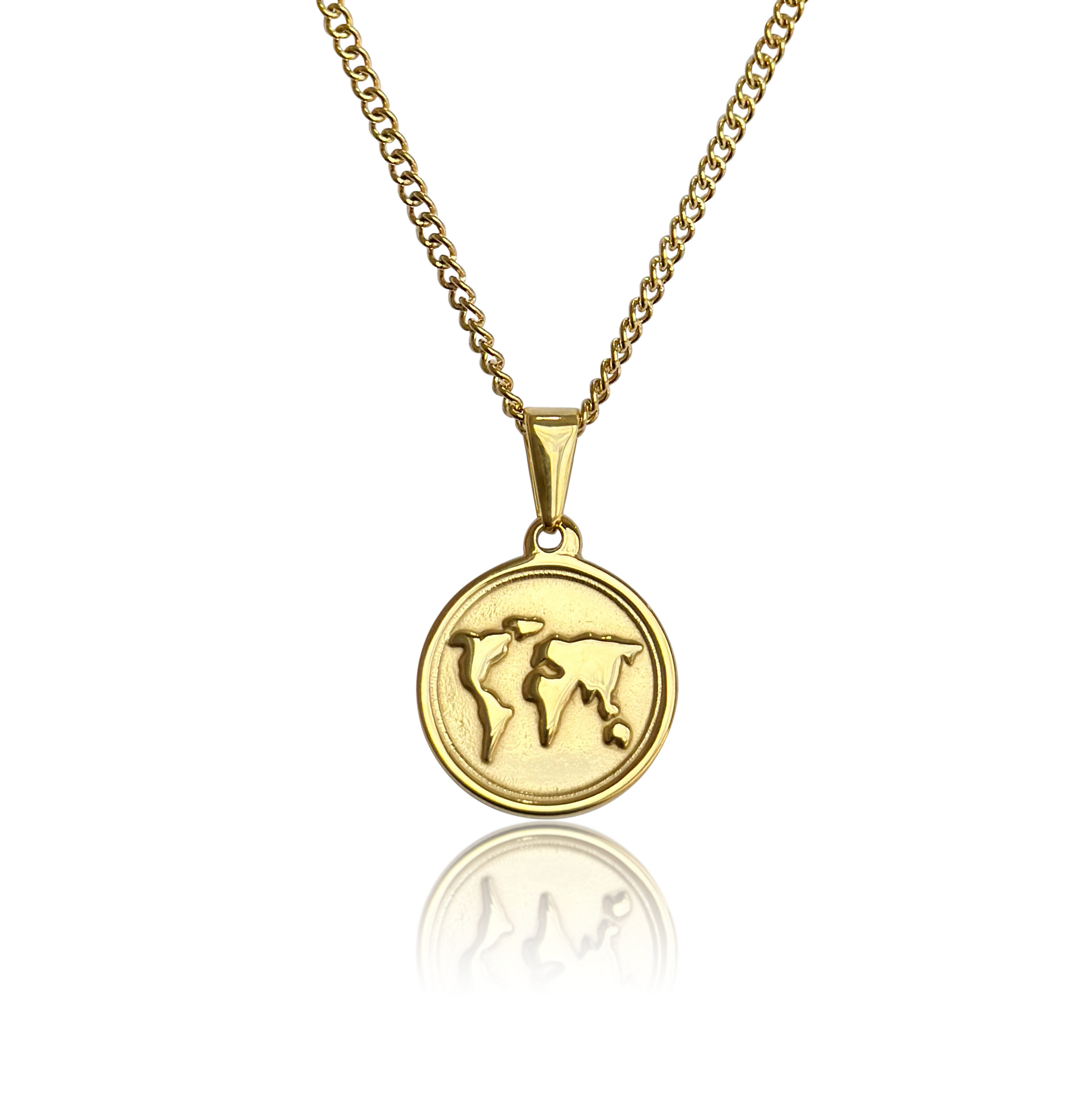 Slate x Calarbo World Map Gold Necklace & Pendant Accessories
