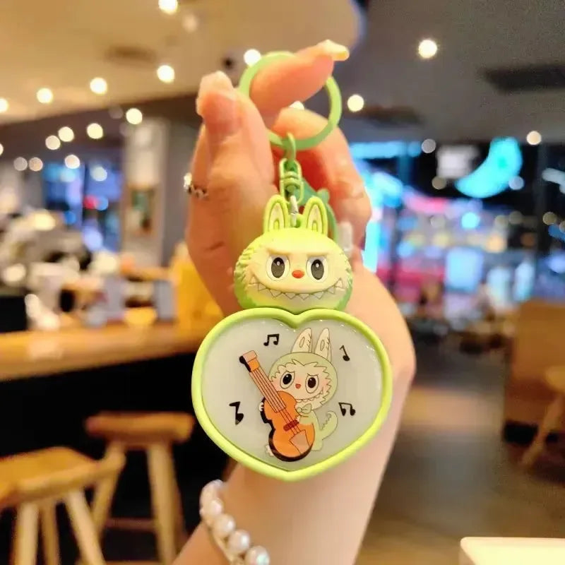Labubu Heart Light LED Keychain Green LED Keychain