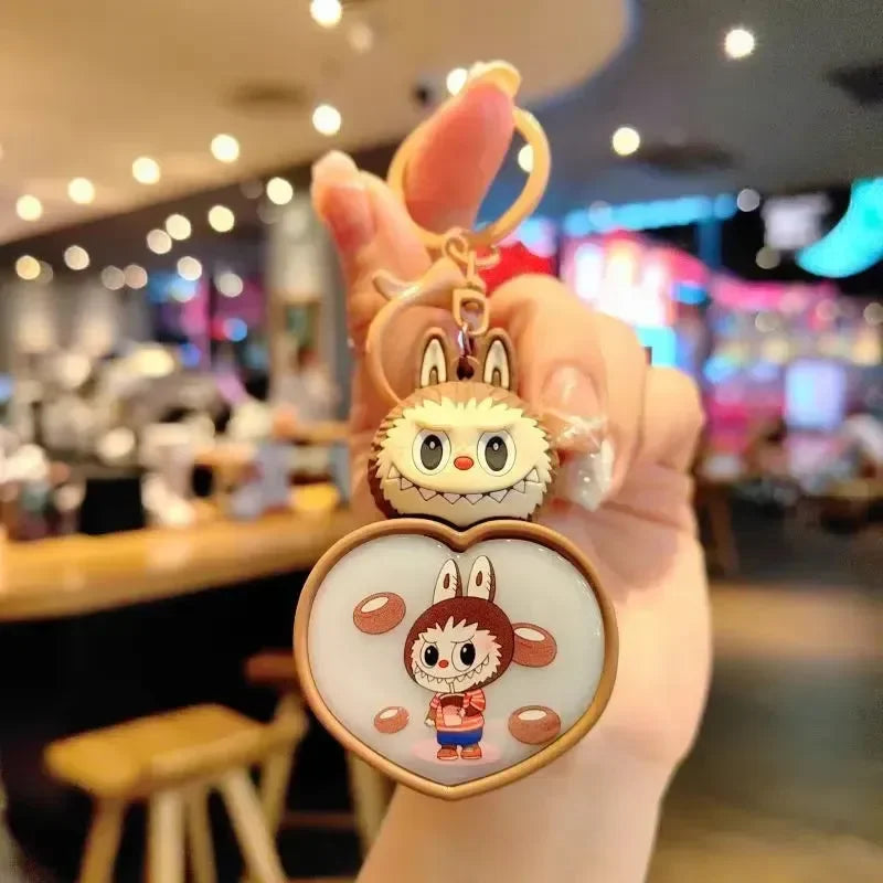 Labubu Heart Light LED Keychain Brown LED Keychain