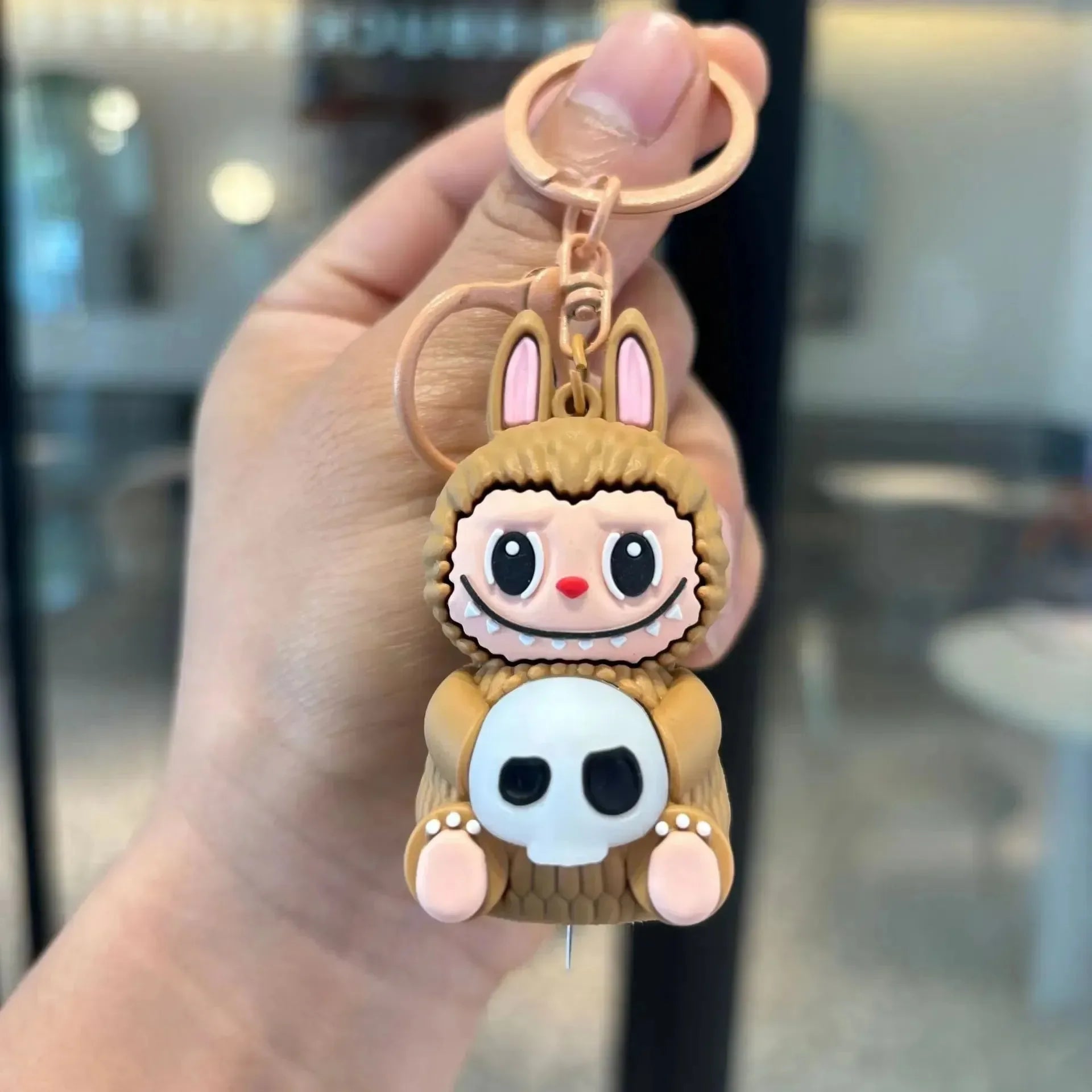 Labubu Glow Buddies Keychain Brown LED Keychain