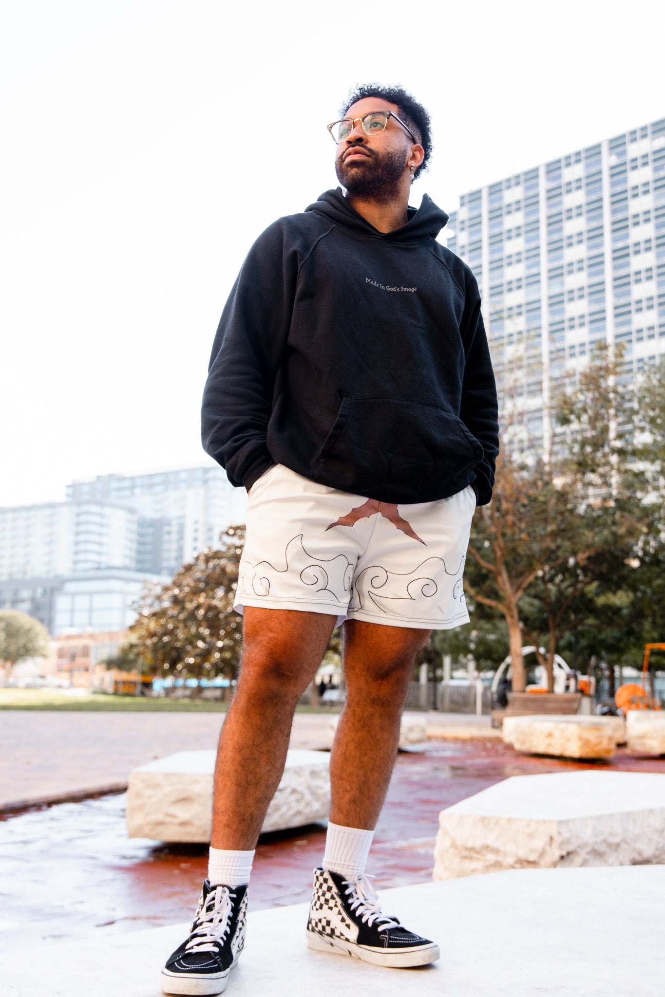 X-MARK WHITE CONTRAST PERFORMANCE SHORTS Performance shorts