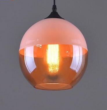 Calarbo™ Modern Nordic Glass Pendant Light White & Amber 9" x 7.9" Light