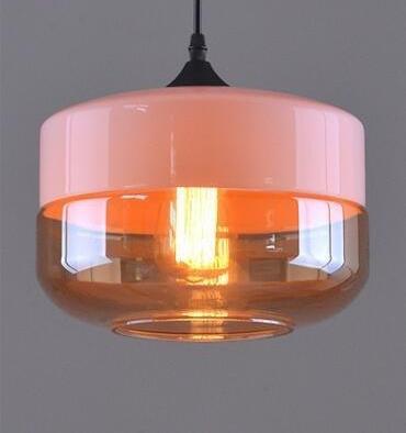 Calarbo™ Modern Nordic Glass Pendant Light White & Amber 8.2" x 9.8" Light