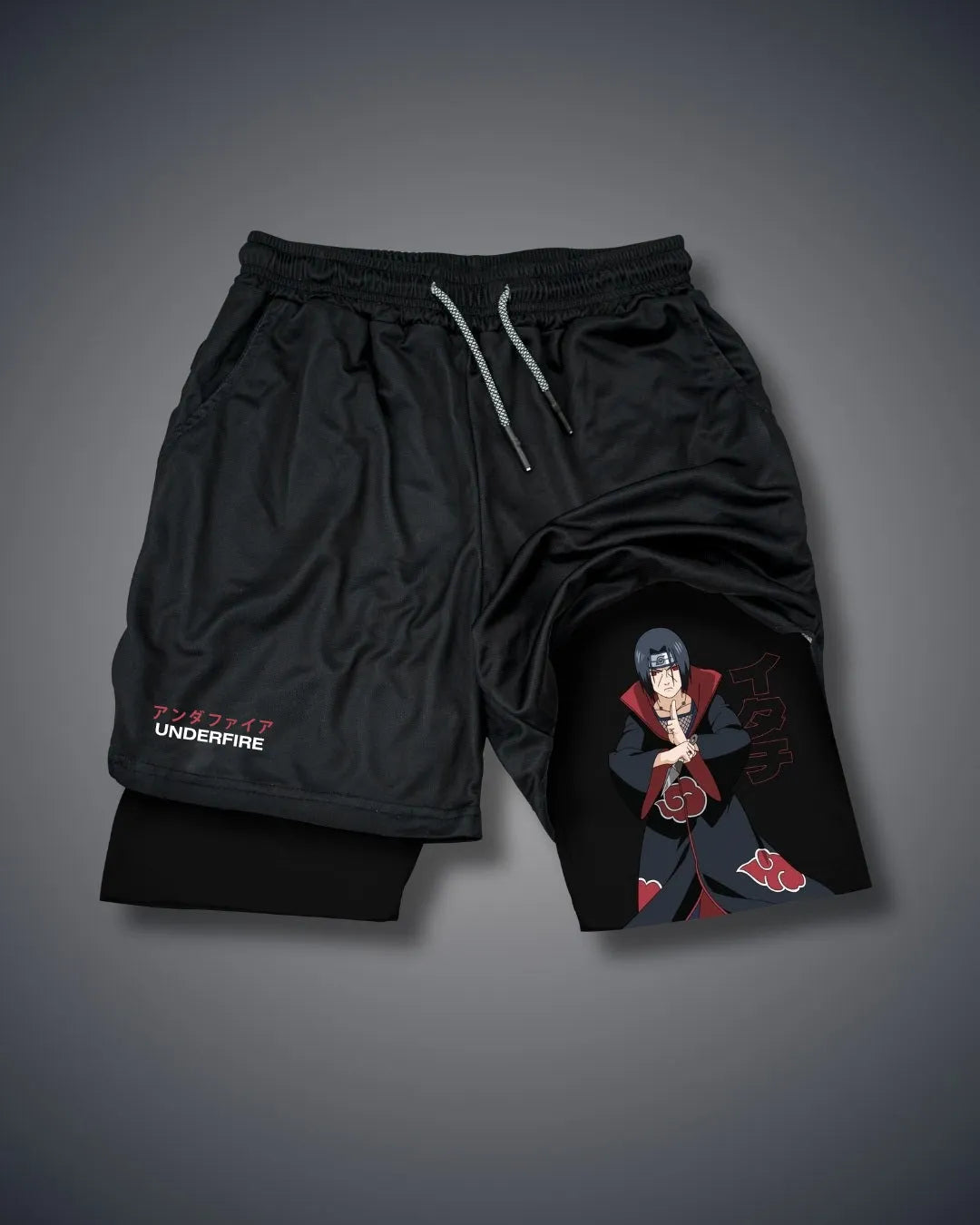 PREMIUM Anime X Gym Training Shorts 🔥⚔️ ITACHI UCHIJA Performance shorts