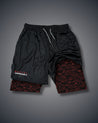 Japanese Clouds Performance Shorts Red Performance shorts