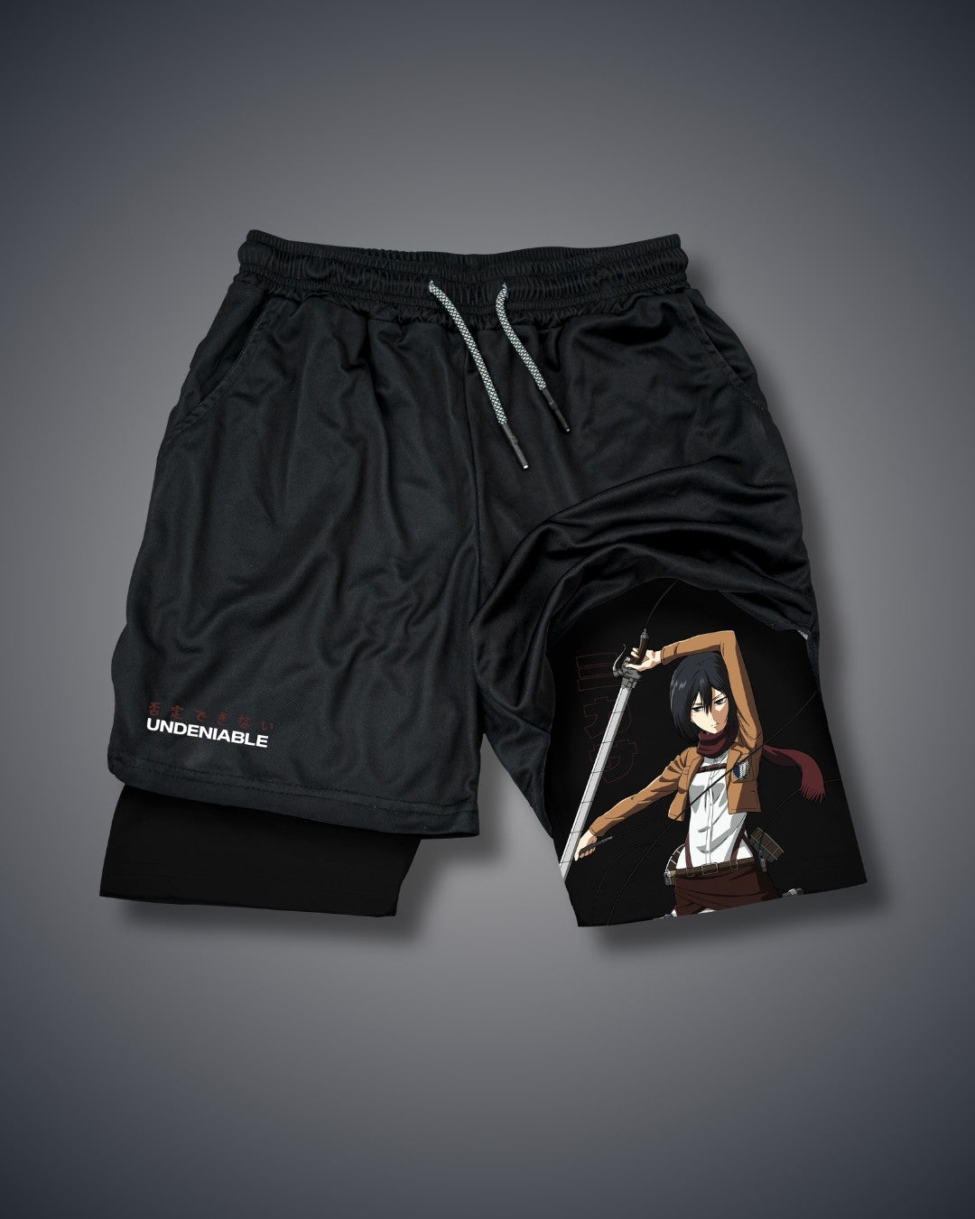 Attack on Titan Mikasa Performance Shorts Black Performance shorts