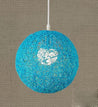 Calarbo™ Hilde - Vintage Wicker Pendant Lamp Blue Light