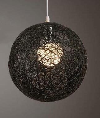 Calarbo™ Hilde - Vintage Wicker Pendant Lamp Black Light
