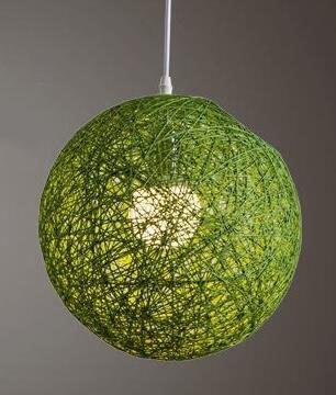 Calarbo™ Hilde - Vintage Wicker Pendant Lamp Green Light