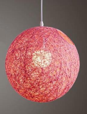 Calarbo™ Hilde - Vintage Wicker Pendant Lamp Pink Light