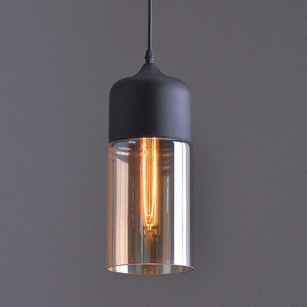 Calarbo™ Modern Nordic Glass Pendant Light Black & Amber 12.9" x 5.1" Light