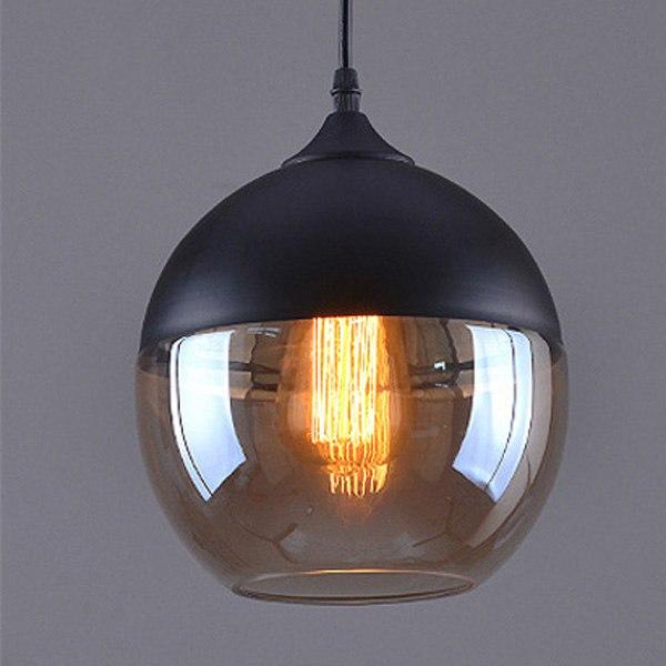 Calarbo™ Modern Nordic Glass Pendant Light Black & Amber 9" x 7.9" Light