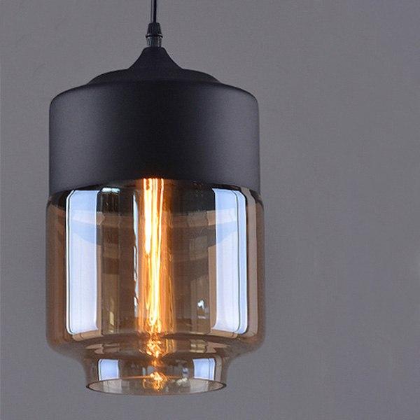 Calarbo™ Modern Nordic Glass Pendant Light Black & Amber 11" x 7" Light