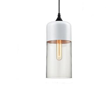 Calarbo™ Modern Nordic Glass Pendant Light White & Clear 12.9" x 5.1" Light