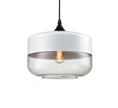 Calarbo™ Modern Nordic Glass Pendant Light White & Clear 8.2" x 9.8" Light
