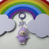Labubu Crystal Bow Charm Keychain Purple Plush Keychain