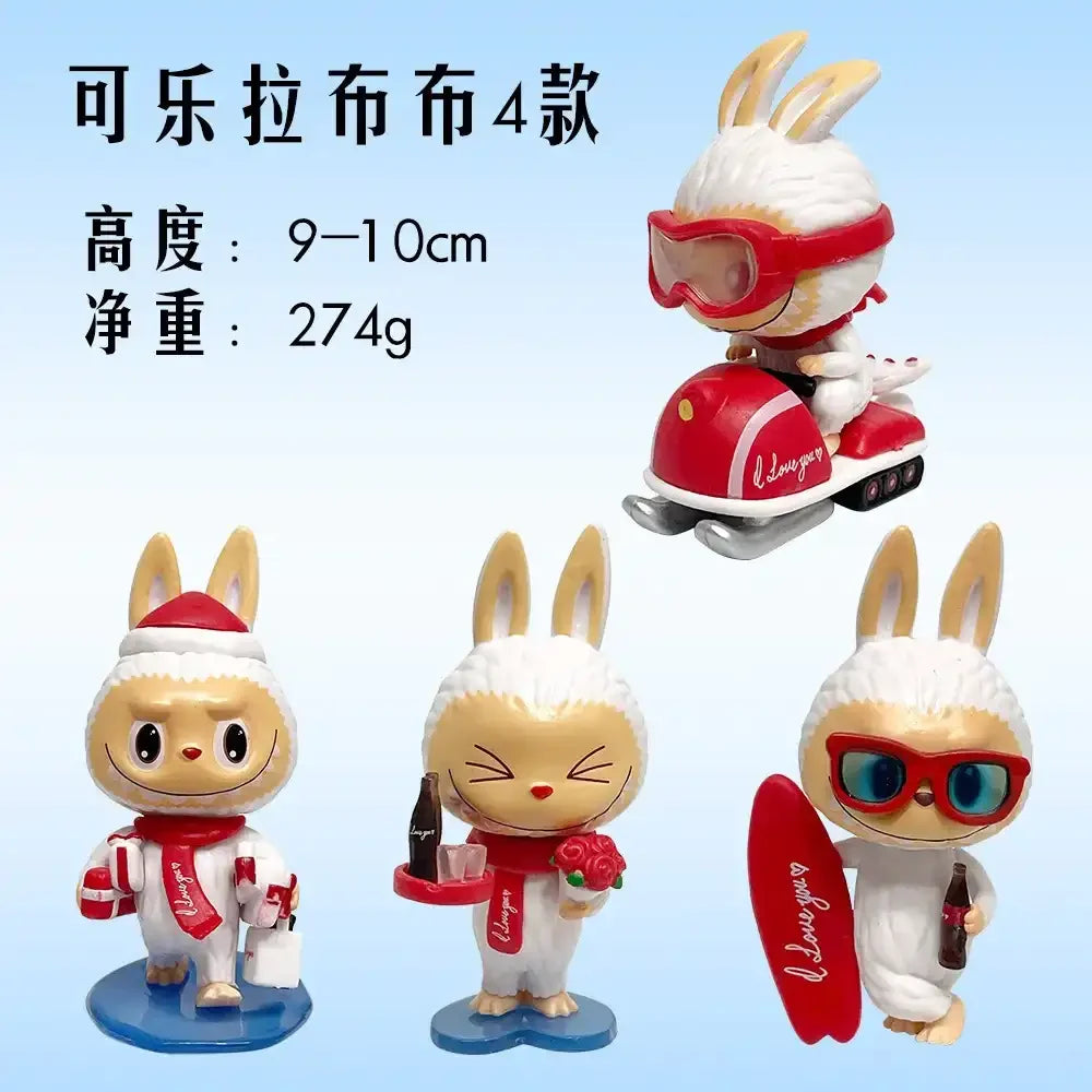 Labubu Coke Vinyl Mini Figurines Blind Boxed Set Set of 4 Action Figure