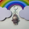 Labubu Crystal Bow Charm Keychain Brown Plush Keychain