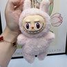 Labubu Monsters Cosplay Plush Pendant Pink Plush Keychain