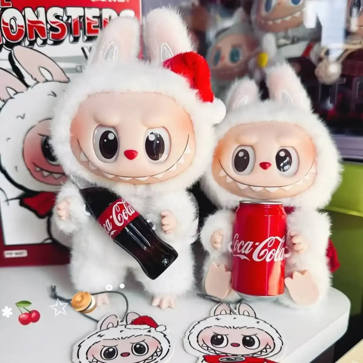 Labubu The Monsters Cocacola Series Pendant Plush Keychain