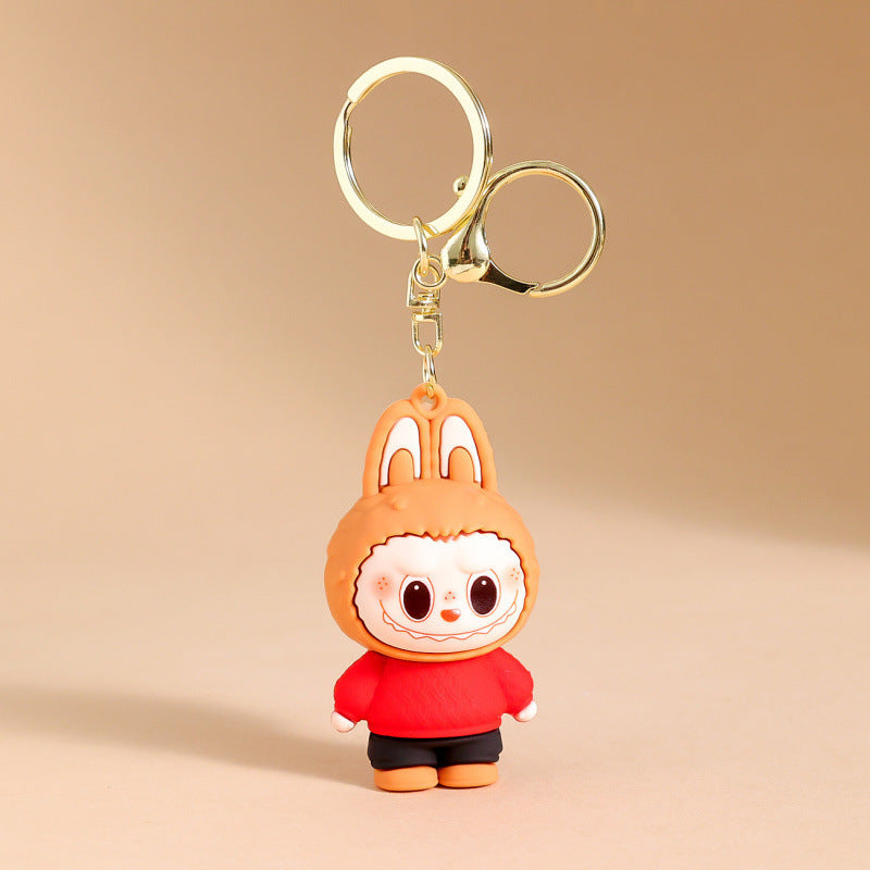 Labubu's Day Off 3D Keychain Orange 3D Keychain