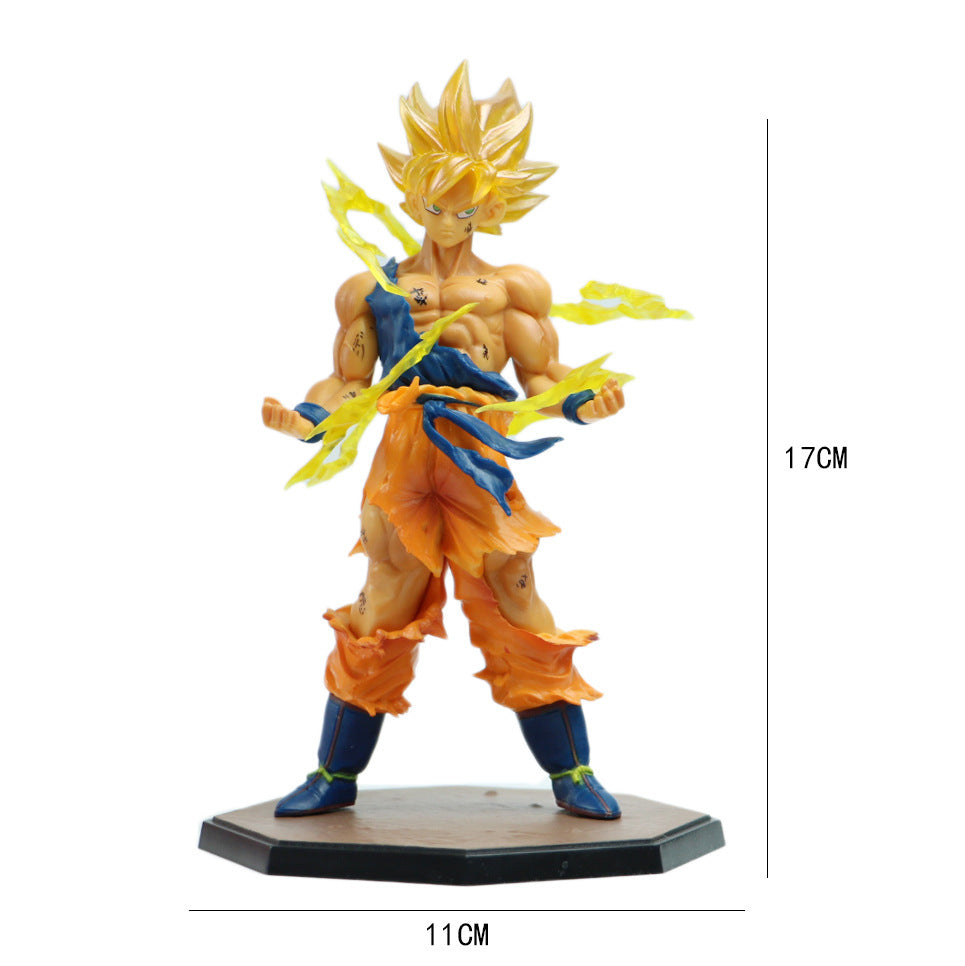 Anime Dragon Ball Son Goku Super Saiyan Figure 17cm/6.69in Goku DBZ Action Figure Model Gifts Collectible Figurines for Kids