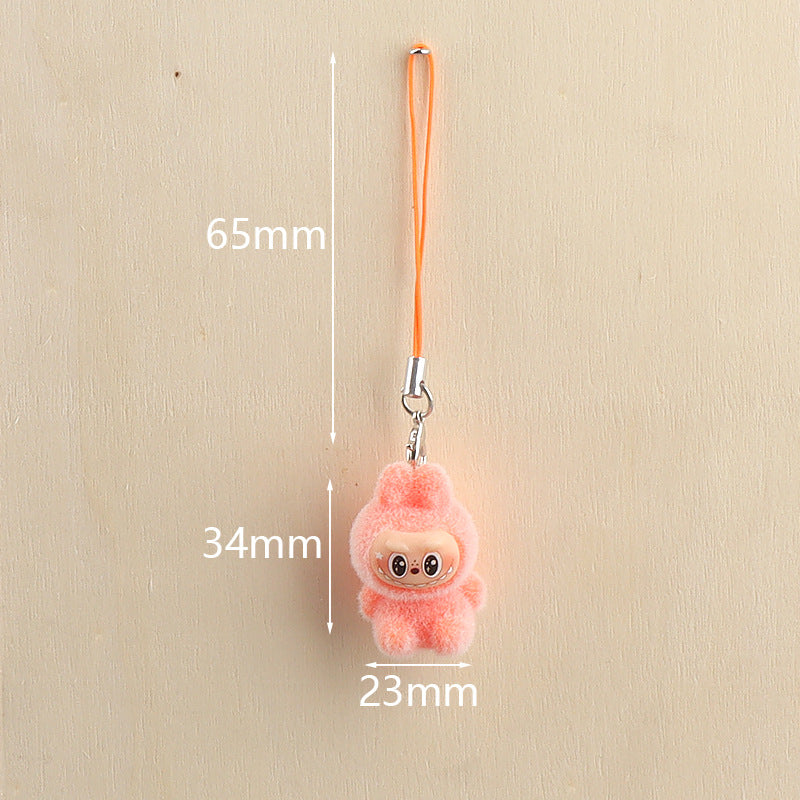 Labubu Pocket Imp Pendant Pink Plush Keychain