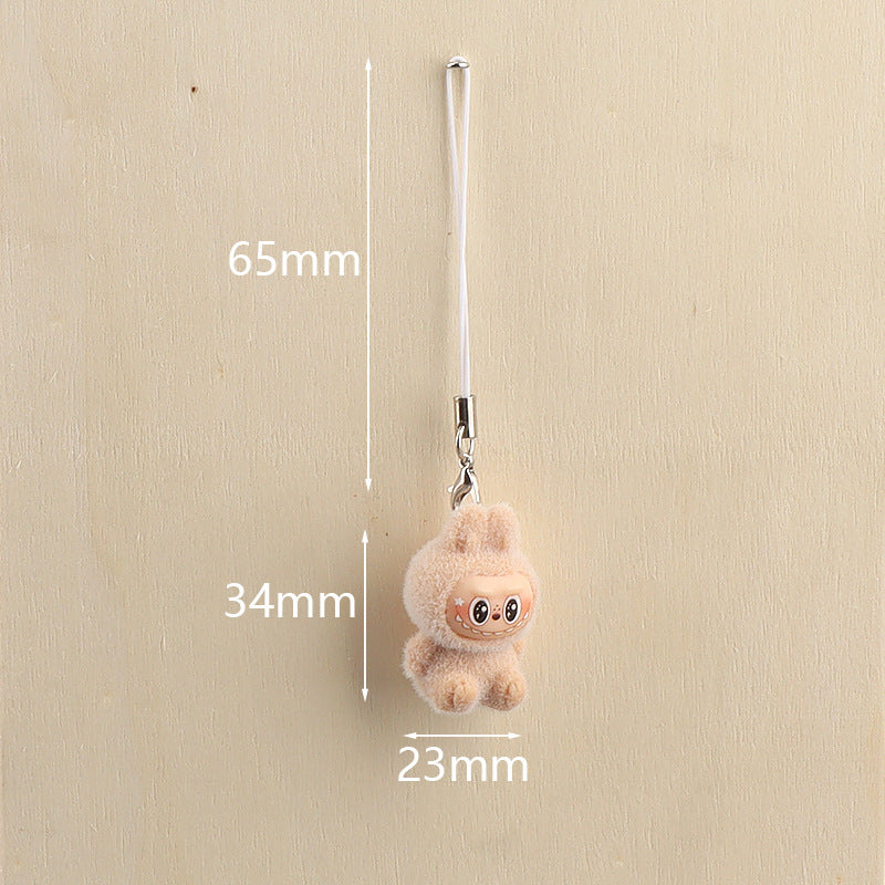 Labubu Pocket Imp Pendant Brown Plush Keychain