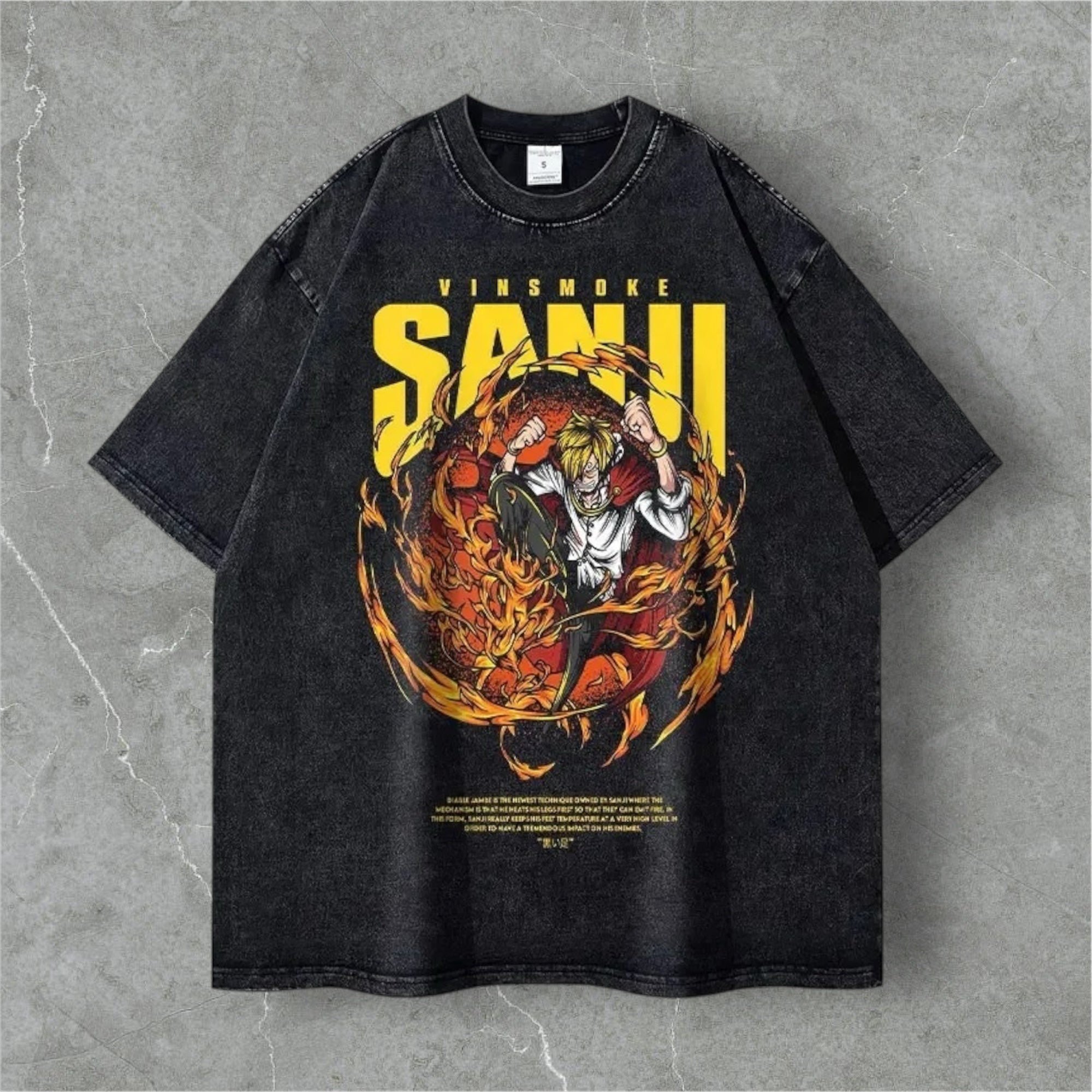 'Sanji' One Piece Anime Vintage Washed T-Shirt T-Shirt