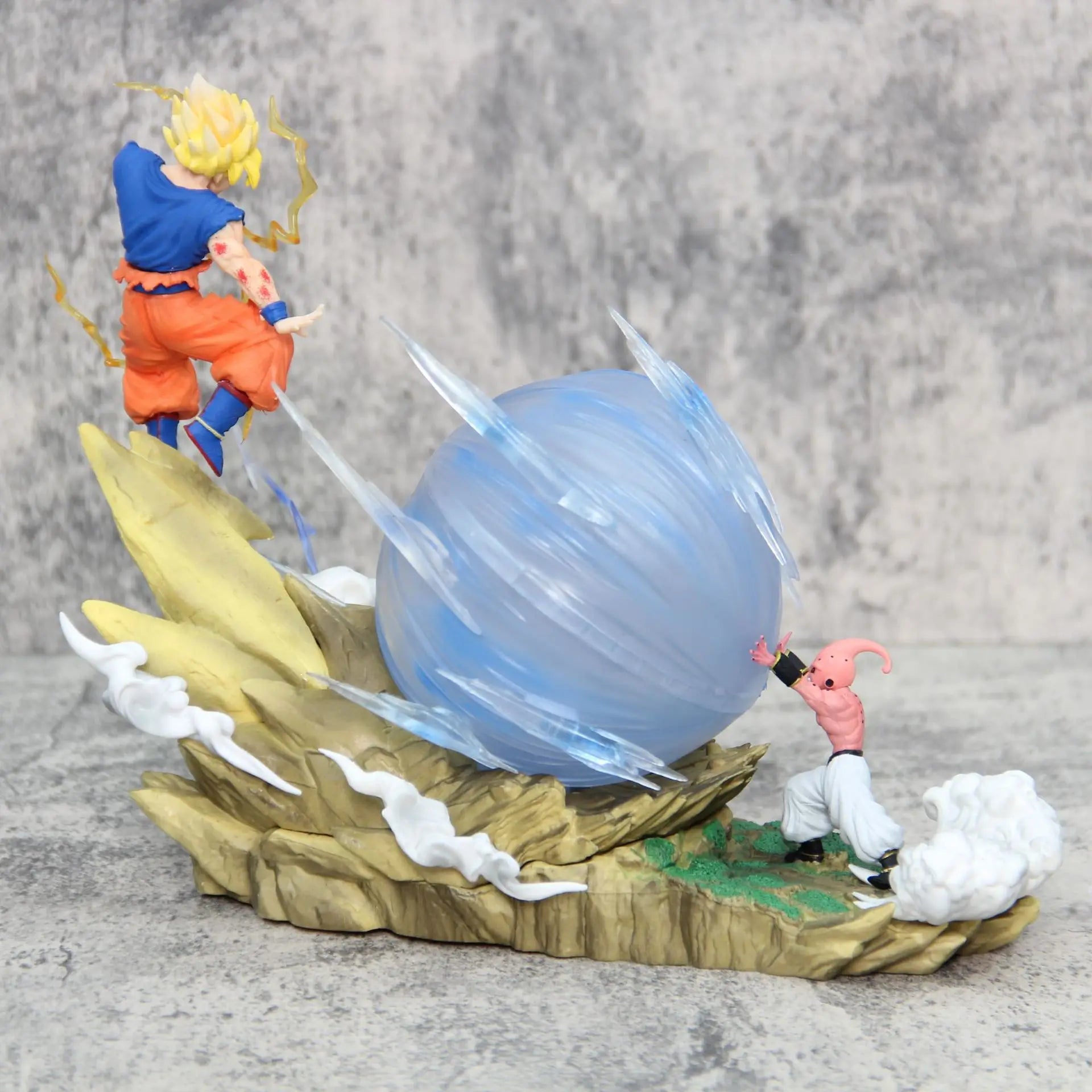 21cm Dragon Ball Z Buu vs Goku Model Super Saiyan Genki Bomb Action Figure Model Pvc Statue Doll Collection Model Toys Gift Dragon Ball Action Figure