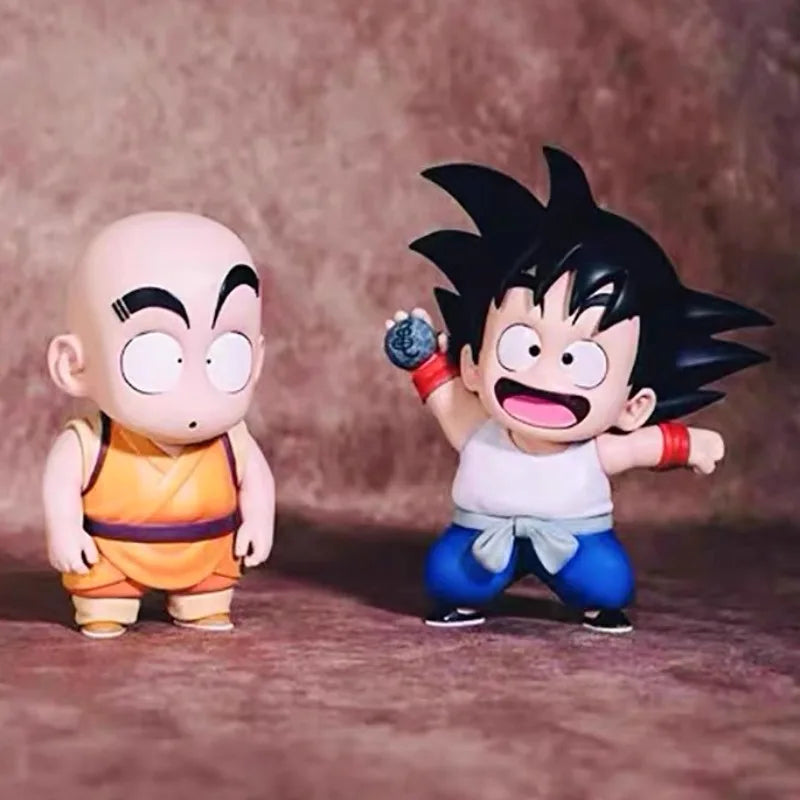 11-13cm Anime Dragon Ball Z Childhood Goku and Krillin PVC Classic Scene Action Figures Collectible Model Toys Gifts