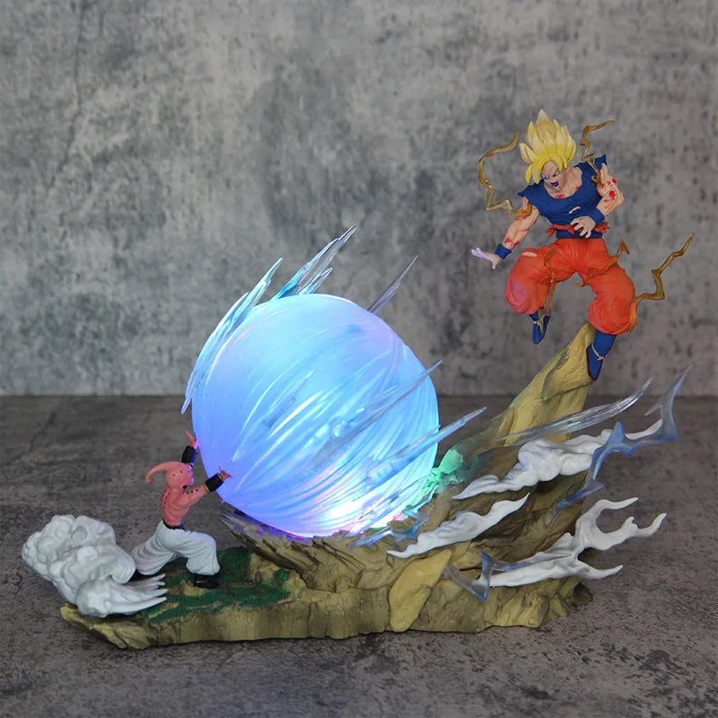 21cm Dragon Ball Z Buu vs Goku Model Super Saiyan Genki Bomb Action Figure Model Pvc Statue Doll Collection Model Toys Gift Dragon Ball Action Figure