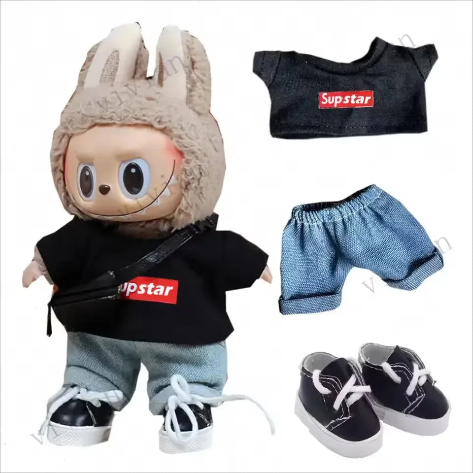 Monochrome Ensemble Labubu Doll outfit Doll Outfit
