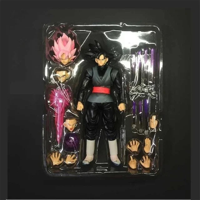 14cm Dragon Ball Black Goku Zamasu Anime Action Figure Super Saiyan Movie Version Dbz Model With Multiple Accessories Toys gifts