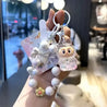 Laboobu Sitting Pretty Charms Keychain White 3D Keychain