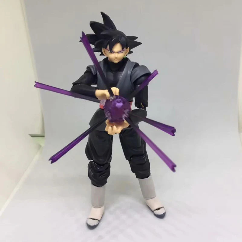 14cm Dragon Ball Black Goku Zamasu Anime Action Figure Super Saiyan Movie Version Dbz Model With Multiple Accessories Toys gifts