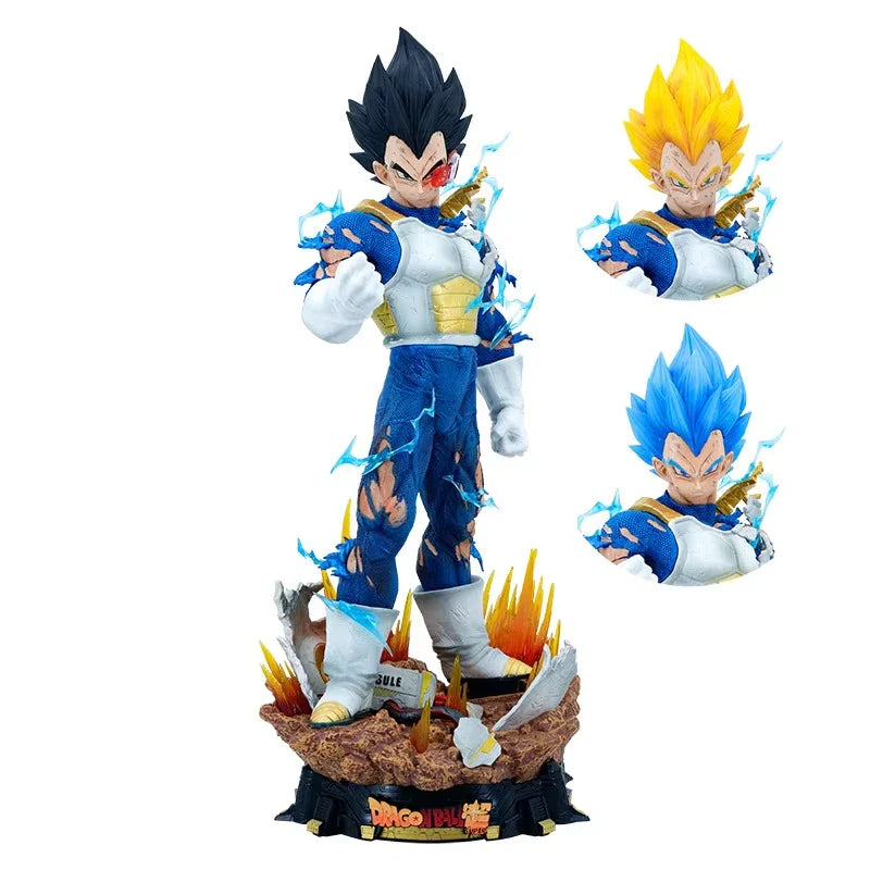 Dragon Ball Vegeta Figure 3 Heads 23cm Pvc Model Action Figures Gk Statue Collection Room Decoration Model Kids Birthday Gifts 23cm