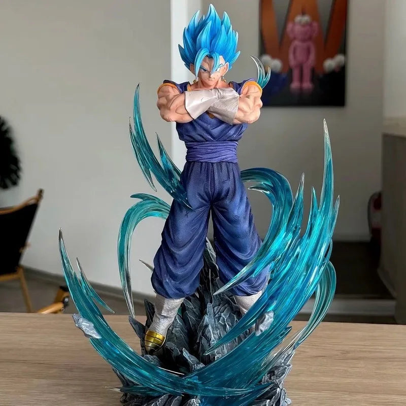 33cm Dragon Ball Vegetto Super Saiyan Blue Standing Anime Figure Model Statue Boys Collection Desktop Decoration Ornament Toys Vegetto 33cm