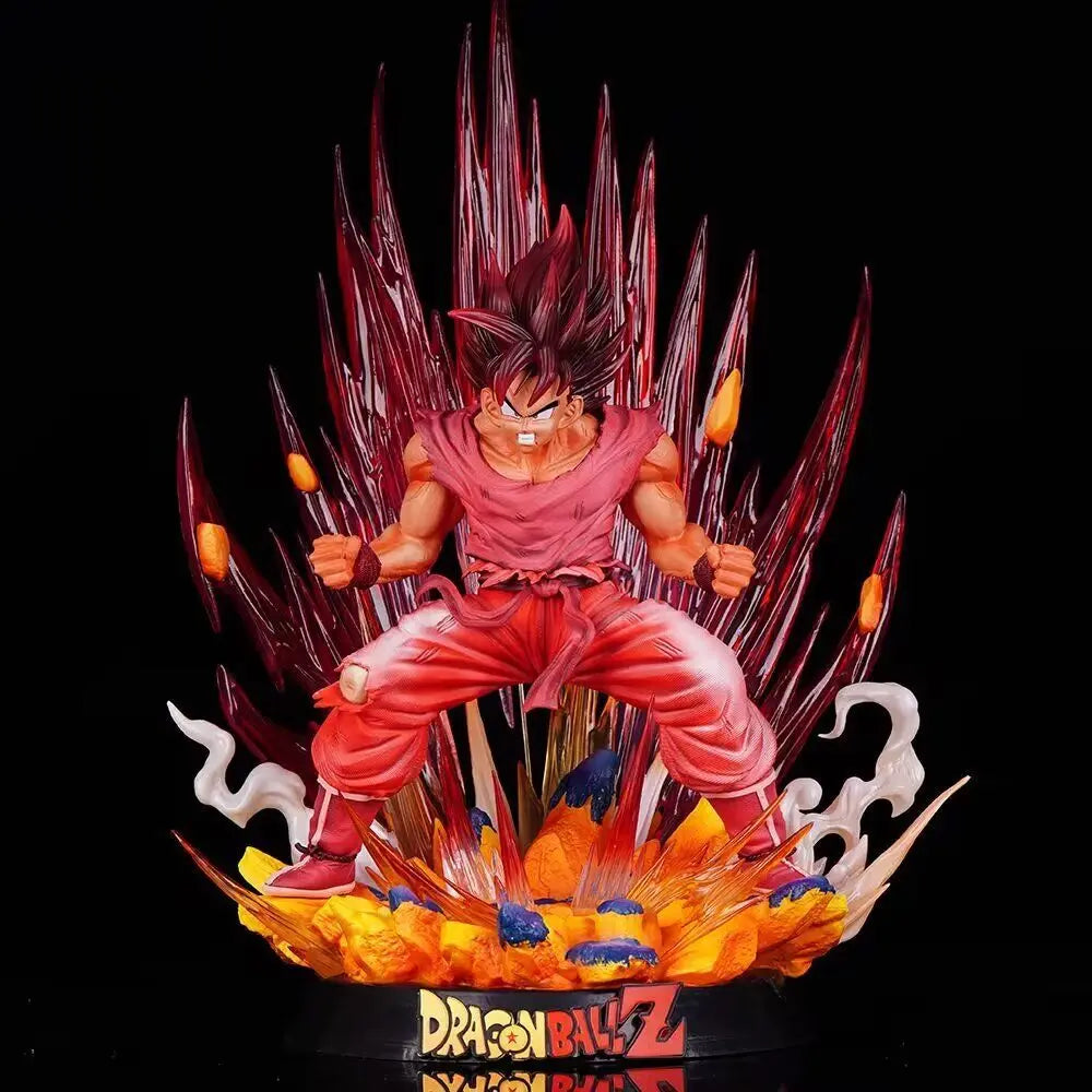 38cm Dragon Ball Goku 10 Times Kaiouken Charge Anime Figure Model Statue Boys Collection Desktop Decoration Ornament Toys Gifts Goku 38cm with box