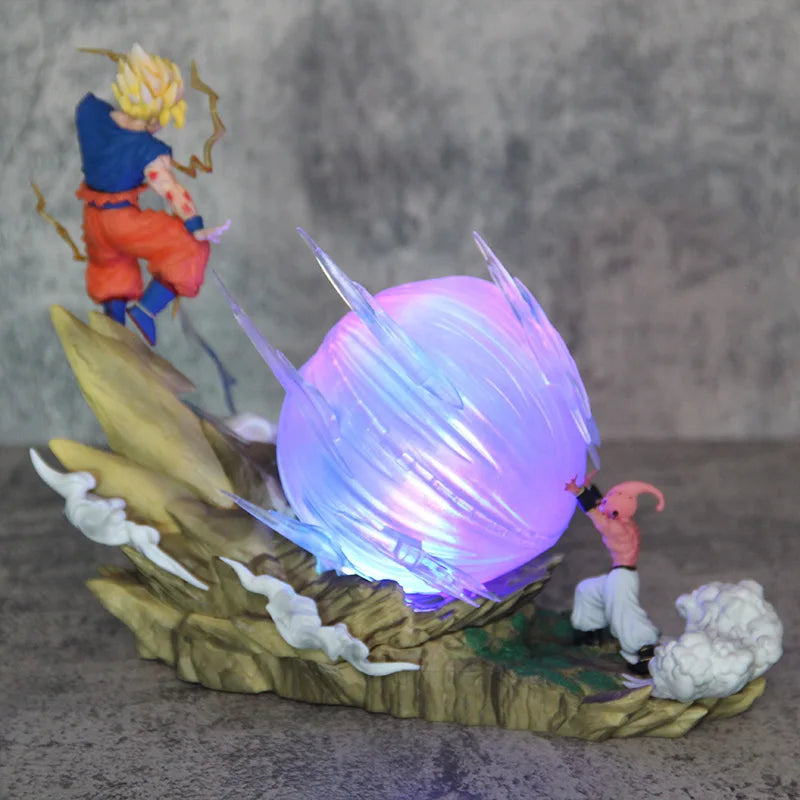 21cm Dragon Ball Z Buu vs Goku Model Super Saiyan Genki Bomb Action Figure Model Pvc Statue Doll Collection Model Toys Gift Dragon Ball Action Figure