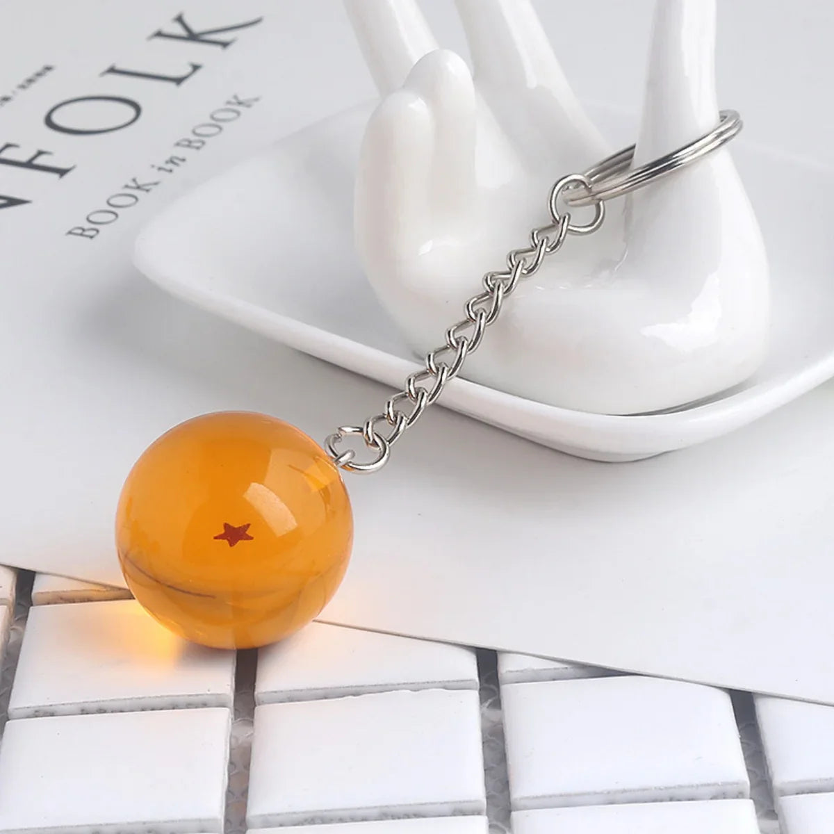 Dragon Series 1-7 Stars Balls Keychain Gokus Bead Pendant Metal Key Ring Men Car Women Bag Accessories 1 Star
