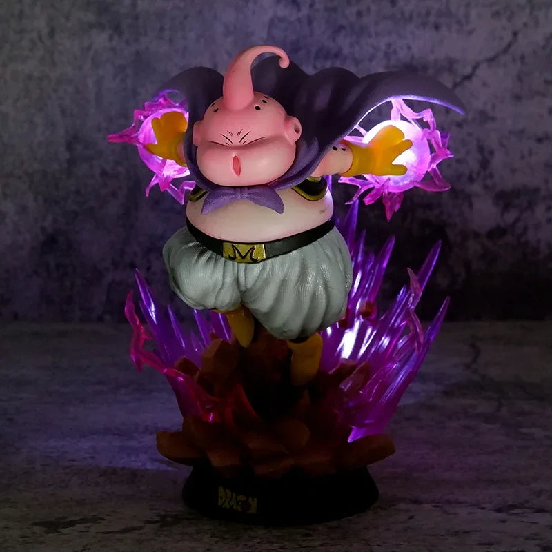 19cm Dragon Ball Z Figure Majin Buu Anime Figures Fat Buu GK Figurine with Light PVC Statue Model Doll Collectible Toys Gifts Dragon Ball Model