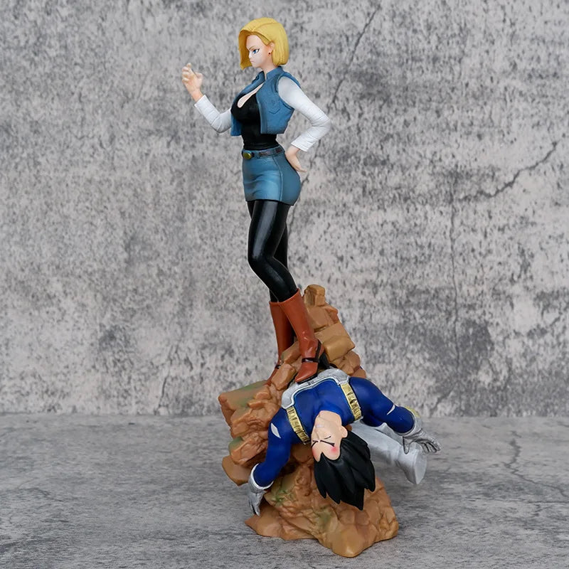 25cm Dragon Ball Z Anime Figures Android 18 Vs Vegeta Action Figure Android 18 GK Pvc Statue Model Doll Figurine Toys Gift