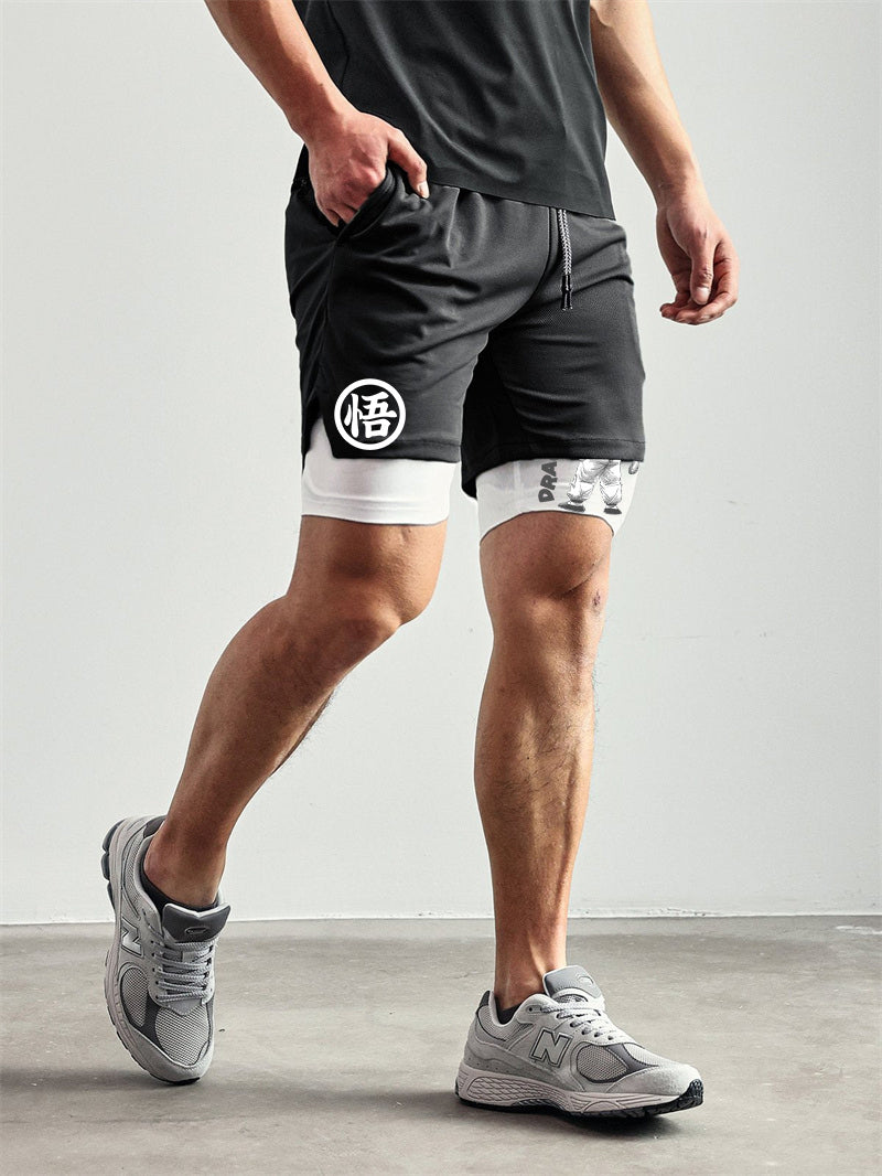 Dragon Ball Z Goku Performance Shorts - Black & White Performance shorts