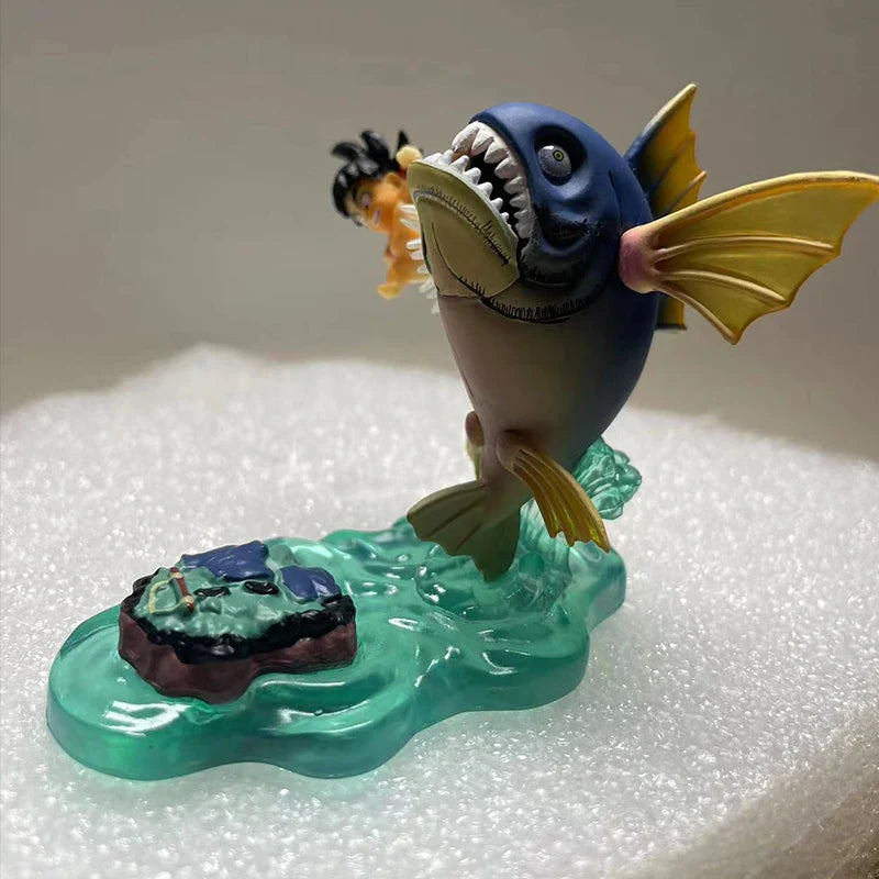 6.5cm Anime Dragon Ball Kids Goku Figure Son Goku Kick Fish Pvc Statue Action Figures Collectible Model Toys Gifts