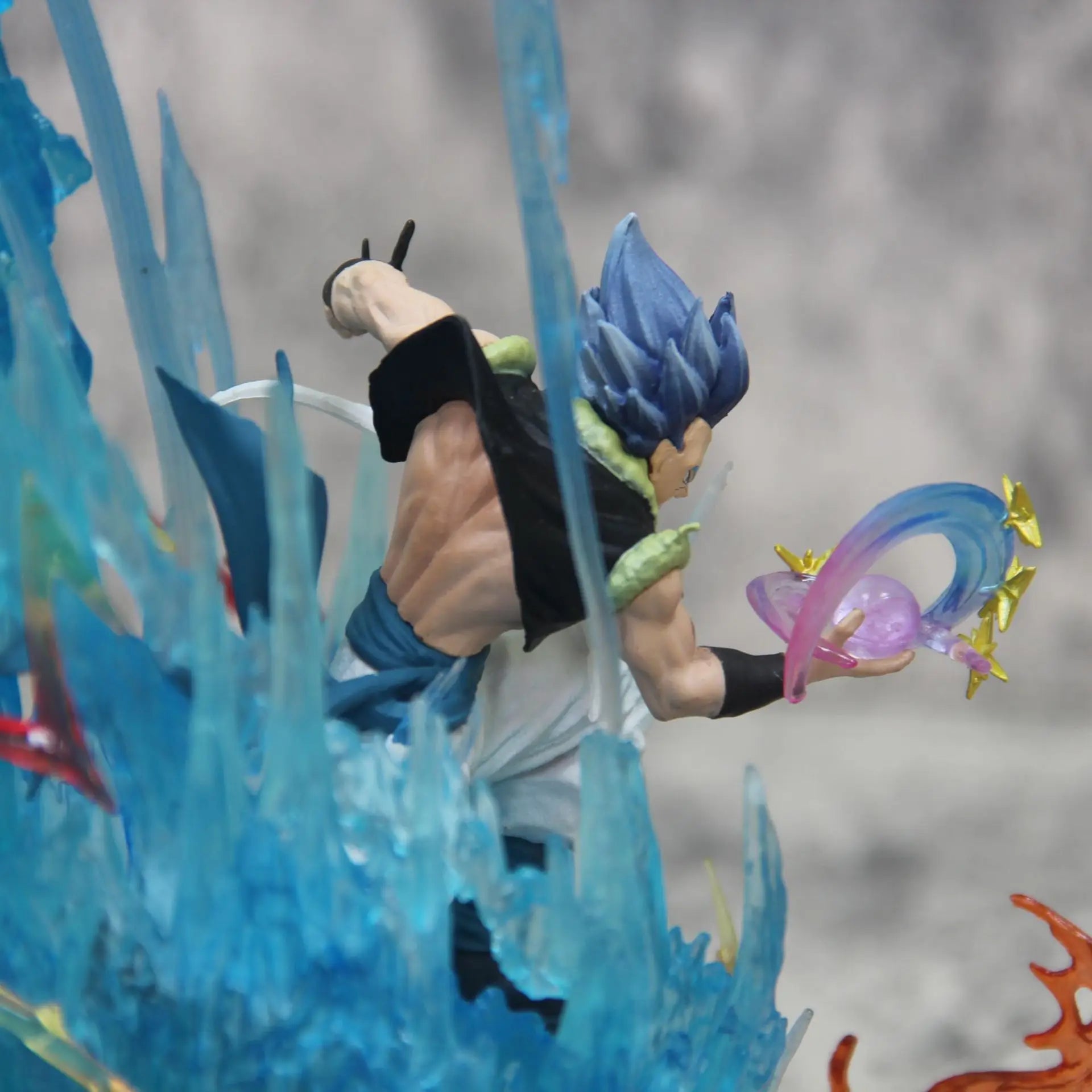 28CM Dragon Ball Animation Figure Ls Gogeta Kubei Fusion Super Saiyan Three-Headed Sculpture Luminous Model Statue Ornament Gift Dragon Ball Action Figure