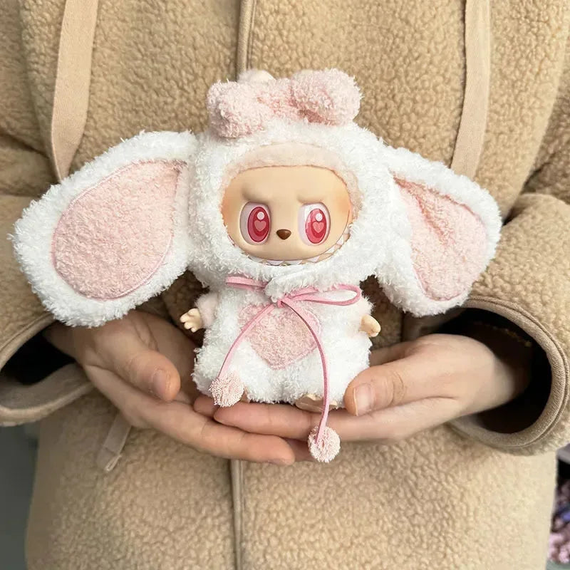 Handmade Labubu Kawaii Bunny Overalls Doll Outfit
