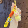Standing Labubu Flocking Keychain Yellow Plush Keychain